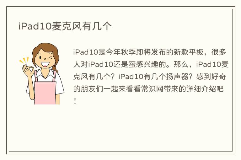 iPad10麦克风有几个